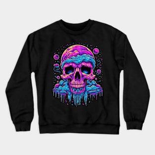 Trippy Vaporwave Skull LSD Psychedelia Crewneck Sweatshirt